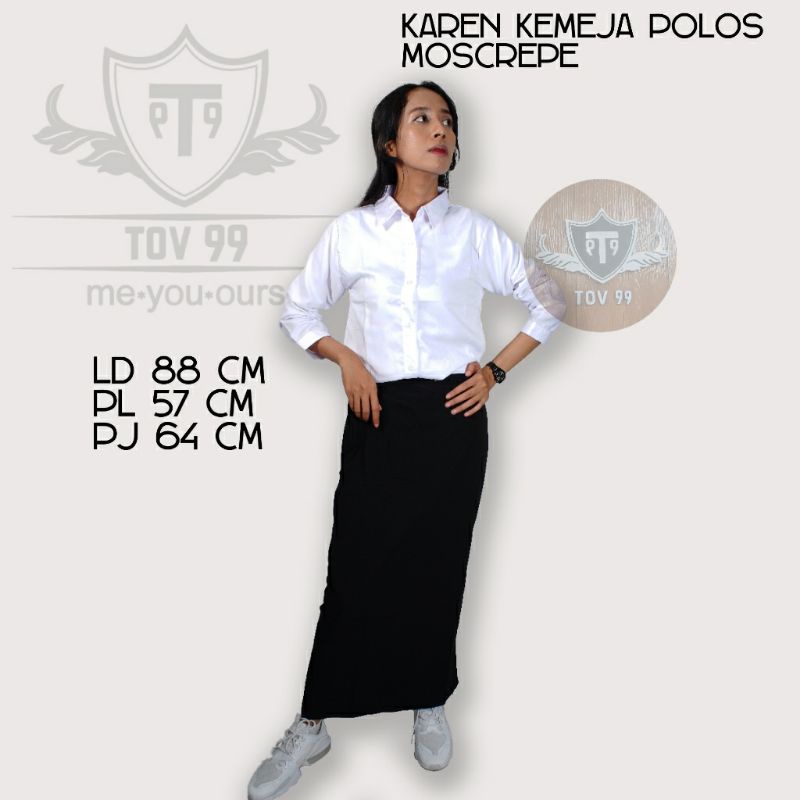 Kemeja Karen Plain Moscrepe Shirt Office Shirt TOV99