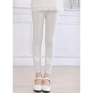 กางเกงเลคกิ้งเด็ก  ตกแต่งผีเสื้อที่ปลายขา กางเกงขายาวเด็ก ผ้าCotton 100% พร้อมส่งร้านไทย - รูปที่ 3