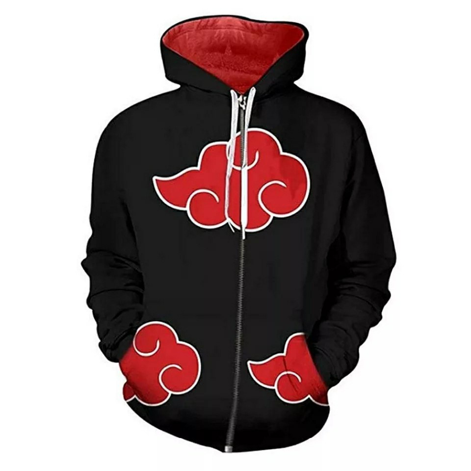 AKATSUKI Naruto Uzumaki เสื้อแจ็คเก็ตซิปอนิเมะ