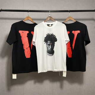 ♘❈VLONE x YoungBoy คนดังร่วมเช่น Reaper s Child big V แขนสั้นเสื้อยืด hip-hop หลวม