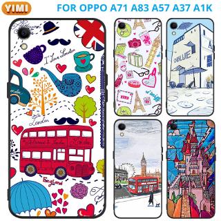 เคส OPPO A17 A77s A76 A96 A57 A77 A95 A74 A15S A15 A16 A16K A53 A33 2020 มือถือสำหรับเคสโทรศัพท์มือถือลายรถบัสสําหรับ