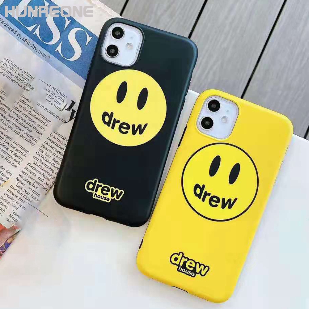 Drew House Bieber Smiley Street Fashion iPhone 12 / 11 Pro Max XR XS MAX 7 8 Plus Protection Soft Cover Case