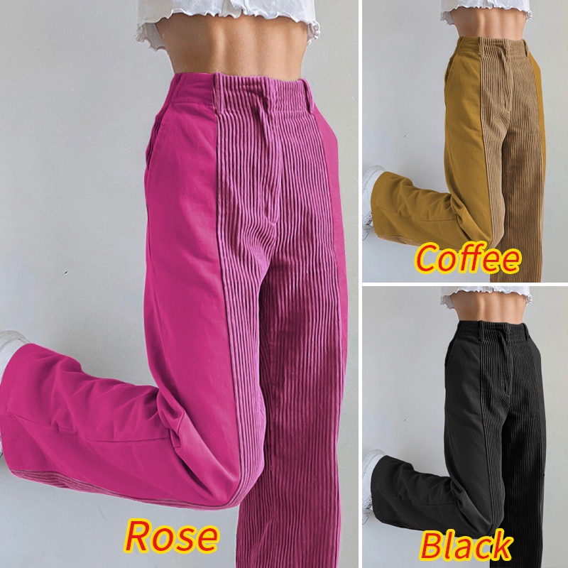 Zanzea กางเกงขายาวลําลองแฟชั่นสําหรับสตรีขากว้างสีพื้นทรงหลวมสีพื้น #8