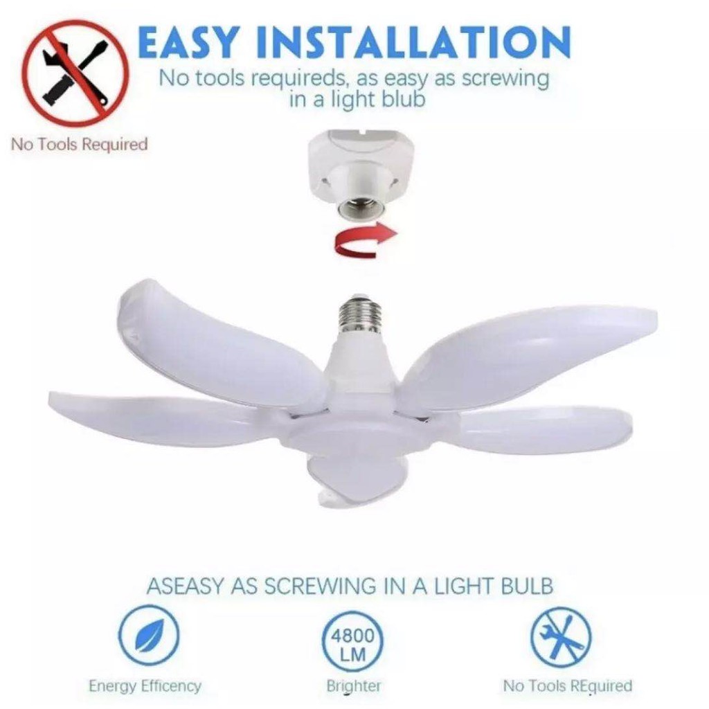 75W MANGO DESIGN BLADE 6500K 200-240Vac Foldable Fan Blade LED Light ...