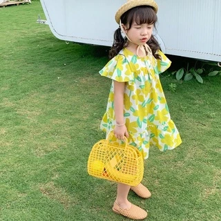 ชุดกระโปรงเด็กน้อยลายดอกไม้ ชุดเดรสกระโปรงสำหรับเด็กผู้หญิง เดรสสั้นแฟชั้นเด็กน้อยราคาโปรโมชั่น