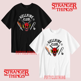 T-shirt  เสื้อยืด พิมพ์ลาย Hellfire Club Stranger Things 4 สําหรับผู้ชายS-5XL