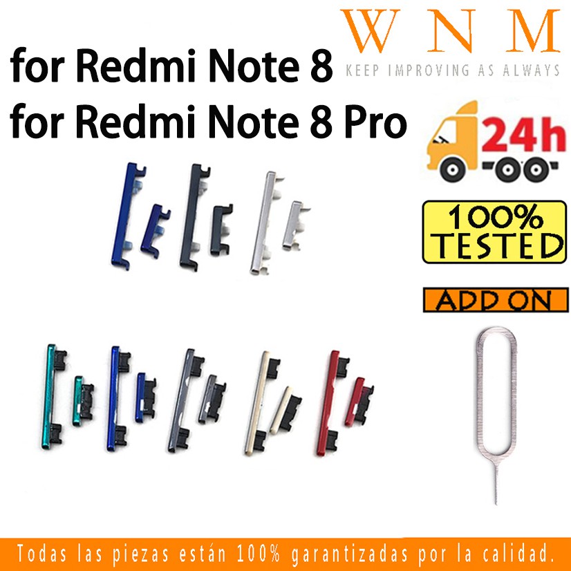ปุ่มเปิดปิดสําหรับปุ่มด้านข้าง Xiaomi Redmi Note 8 / Pro Power & Volume สําหรับปุ่ม Redmi Note8 บนปุ่มปิดระดับเสียงปุ่มขึ้นและลงด้านข้าง
