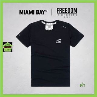 Miami Bay เสื้อคอกลม ชาย รุ่น Freedom สีดำ