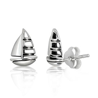 MachuSilver ต่างหูเงินแท้ 925 Sterling Silver เรือใบ พร้อมถุงกำมะหยี่