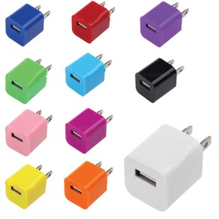 Adapter หัวปลั๊กสำหรับชาร์จ USB อแดปเตอร์ (คละสี)