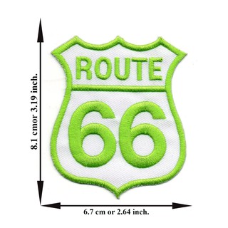 ตัดรีด ตัวรีดติดเสื้อ อาร์มปัก ติดเสื้อปัก ปักเสื้อ DIYลาย ROUTE 66 สี2