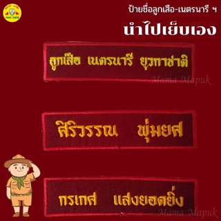 (แบบเย็บติด)-ป้ายชื่อลูกเสือ-เนตรนารี ยุวกาชาด บำเพ็ญประโยชน์ &gt; *แบบนำไปเย็บติดเอง*