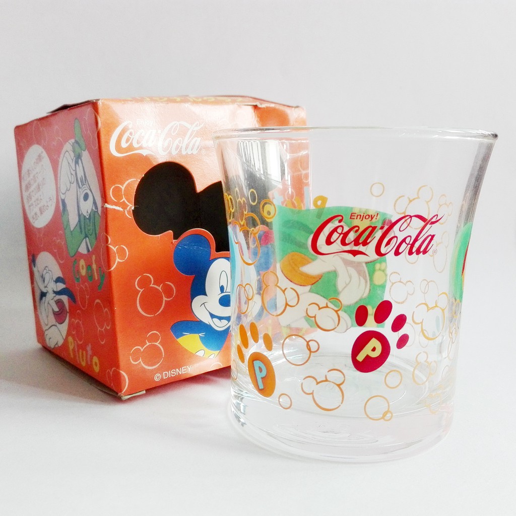 แก้วน้ำ โค้ก โคคา โคล่า ลาย พลูโต มิกกี้เม้าส์ สินค้า ของสะสม Mickey Mouse GLASS ANIME Model COCA CO