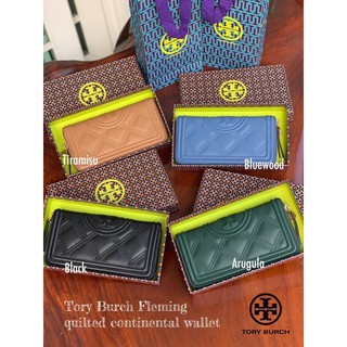 กระเป๋าเงิน ของแท้ พร้อมกล่อง Tory Burch Fleming quilted continental wallet อีกหนึ่งไอเทม Must Have