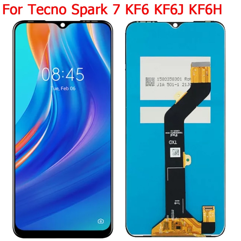 6.5 "LCD สําหรับ TECNO Spark 7 KF6J KF6 KF6N จอแสดงผล LCD Touch Screen Digitizer แผงชุดเปลี่ยนอะไหล่