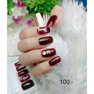เล๋บปลอมเจลแท้ สีเลือดนก