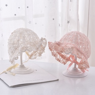 Cute Lace Newborn Baby Hat Flower Summer Baby Accessories Girl Sun Hat Breathable Cotton Infant Bonnet Caps