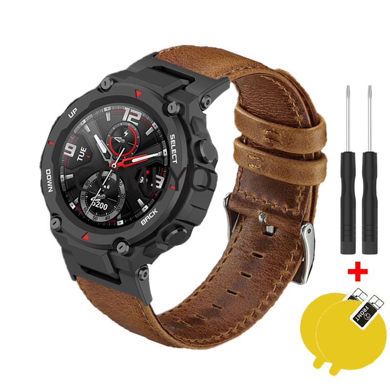For Amazfit T-Rex Pro Smart Watch สายนาฬิกาข้อมือหนัง สําหรับ