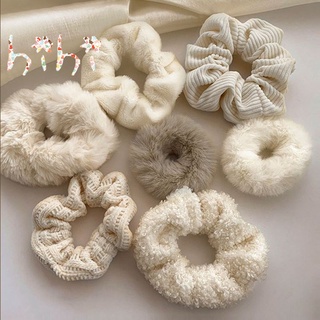 Cute Lambswool Large Intestine Plush Stretch Hair Ring for Woman