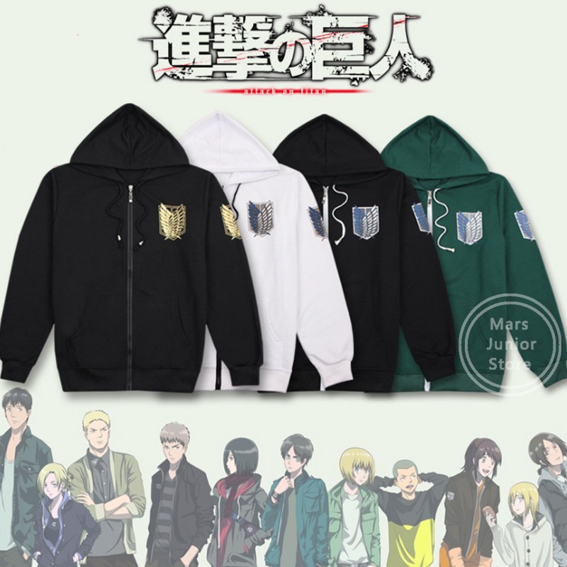 เสื้อฮู้ดแขนยาวพิมพ์ลาย Anime Attack on Titan Eren Jaeger