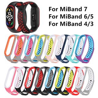 สายนาฬิกาข้อมือซิลิโคน แบบเปลี่ยน สําหรับ Mi Band 3 4 5 6 7 Mi Band7