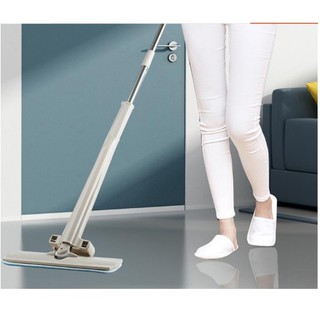 ARO ไม้ถูพื้น Flat Mop ไม้ถูพื้นแบบรีดน้ำและฝุ่นผง ในตัว Lazy Mop พร้อมผ้า 2 ผืน ไม้ถูพื้นหัวแบน หมุนได้ 360 องศา