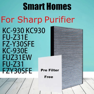 แผ่นกรองอากาศ HEPA FZY30SFE แบบเปลี่ยน สําหรับเครื่องฟอกอากาศ SHARP KC-930 KC930 FU-Z31E FZ-Y30SFE KC-930E FUZ31EW FU-Z31 FZY30SFE