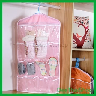 DeeThai ที่เก็บถุงเก็บถุงเท้า เก็บชุดชั้นใน แบบแขวน ที่แขวนกระเป๋า socks storage bag