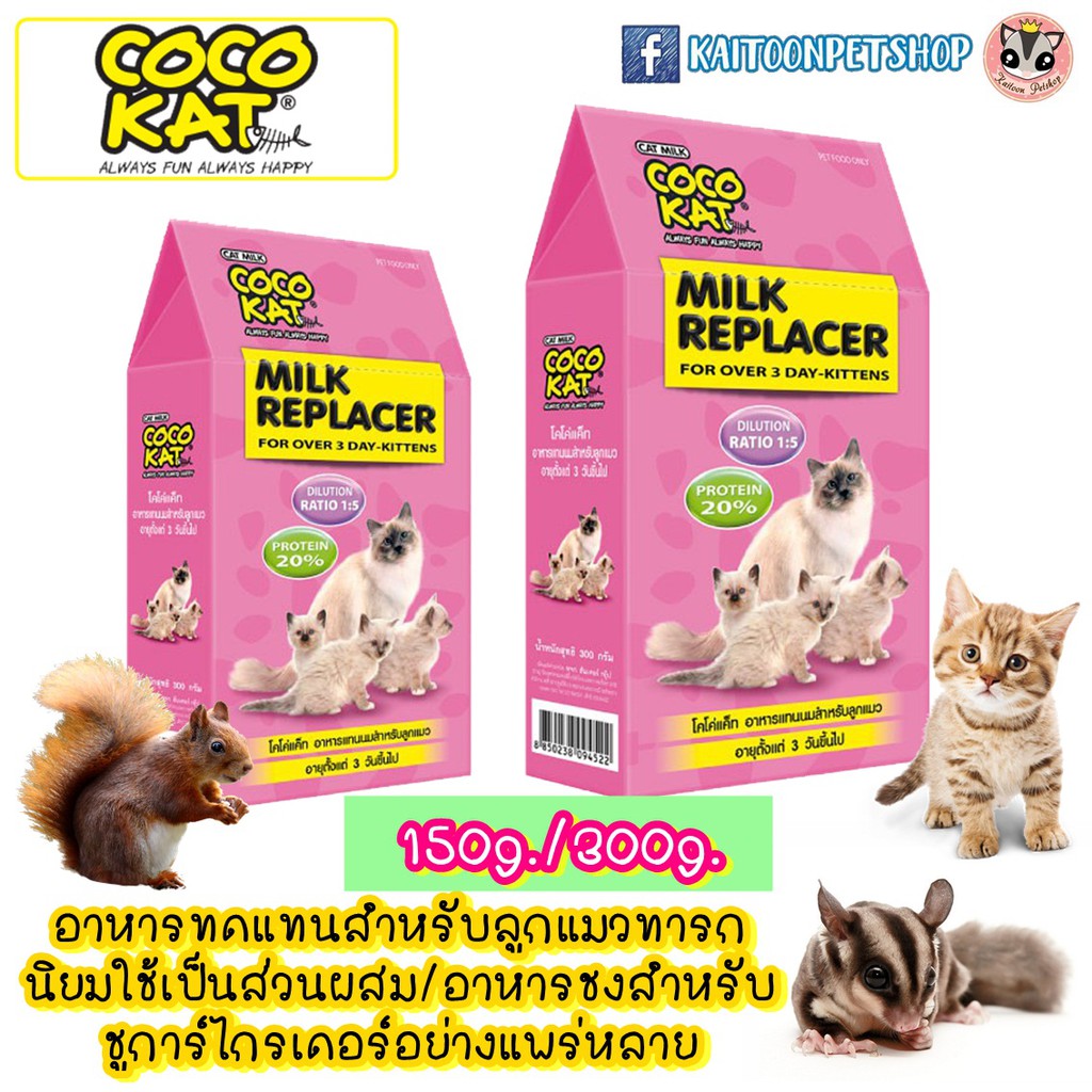 CocoKat milk  อาหารทดแทนนม นมผง สำหรับลูกแมวทารก
