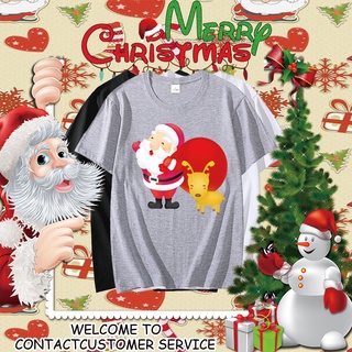 เสื้อผ้าคริสต์มาส เสื้อยืด เสื้อยืดสไตล์เกาหลี เสื้อ Christmas เสื้อวันคริสต์มาส หมวกคริสต์มาส ธรรมดา 471