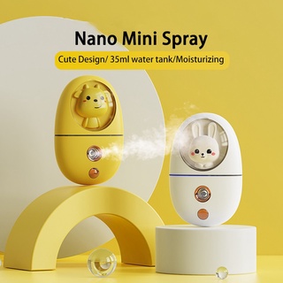 2021 Cute Air Humidifier Nano Mist Spray Portable Cool Mist Face Steamer Handy Mist Sprayer Rechargeable Air Diffuser Ultrasonic Humidifiers