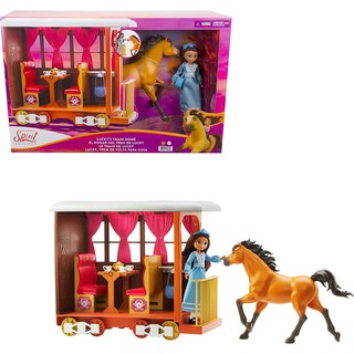 Mattel Spirit Untamed Luckys Train Home สปิริต เซตตุ๊กตาบ้านรถไฟ ของลักกี้ GXF55