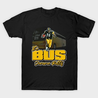 ขายดี!เสื้อยืดลําลอง แขนสั้น พิมพ์ลาย The Bus Jerome Bettis Pittsburgh Steelers โอเวอร์ไซซ์ สําหรับผู้ชายS-5XL