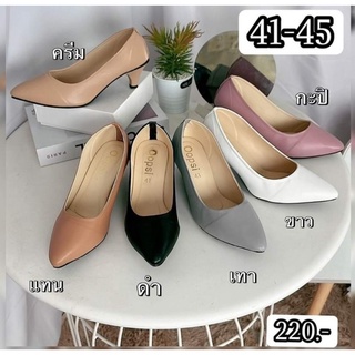 👠sz.41-45 รองเท้าคัชชูส้นสูง ส้นแหลม 2 นิ้ว