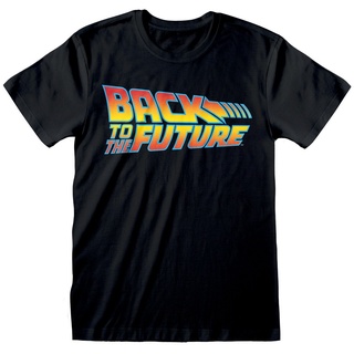 เสื้อยืด พิมพ์ลายโลโก้ Back To The Future สีดํา แบบเป็นทางการS-5XL