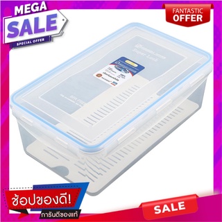 กล่องอาหารเหลี่ยม MICRON SUPER LOCK 4.7 ลิตร สีใส ภาชนะใส่อาหาร FOOD CONTAINER SUPER LOCK MICRON 4.7L CLEAR