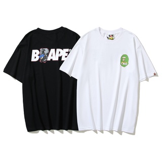 เสื้อยืดโอเวอร์ไซส์เสื้อยืดแขนสั้น ผ้าฝ้าย พิมพ์ลาย Bape แฟชั่นสําหรับผู้ชาย และผู้หญิงS-3XL