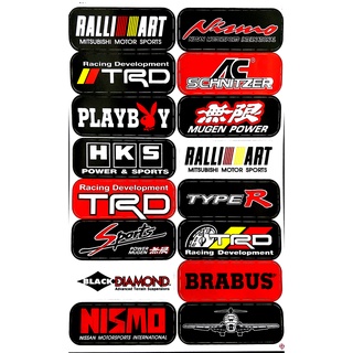 สติกเกอร์ชุดแต่งรถ มอเตอร์ไซค์ บิ๊กไบค์ รถยนต์ HKS Power &amp; Sports Sports Power Mugen เนื้อPVC เคลือบเงา กันน้ำ กันแดด