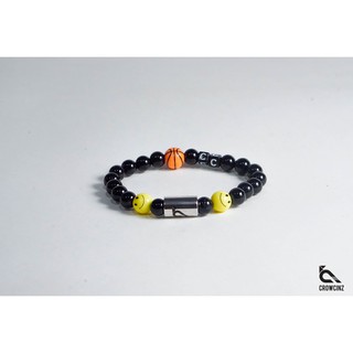 Crowcinz Smiley Bracelet (Onyx / V.1 / Basketball) กำไลข้อมือหินแท้