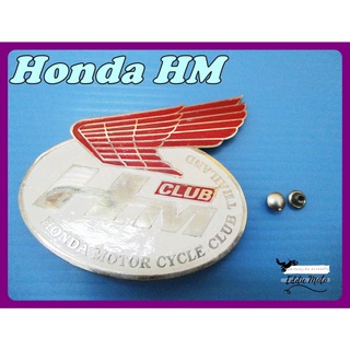 HONDA HM WIND SHIELD LOGO HONDA WING "RED" ALUMINIUM (1 PC.)  // โลโก้บังลม ปีกนก สีแดง