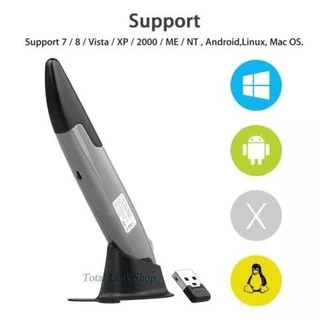 🌟เมาส์ปากกาไร้สาย🌟2.4Ghz ปรับความไว 3 ระดับ เชื่อมต่อด้วย USB Receiver ระยะได้ถึง 10mใช้ AAA*1
