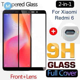 2-in-1 กระจกนิรภัยกันรอยหน้าจอ และเลนส์กล้อง แบบนิ่ม สําหรับ Xiaomi Redmi 6 6A 5 Plus Pro Red Mi 5Plus 6 A 6Pro