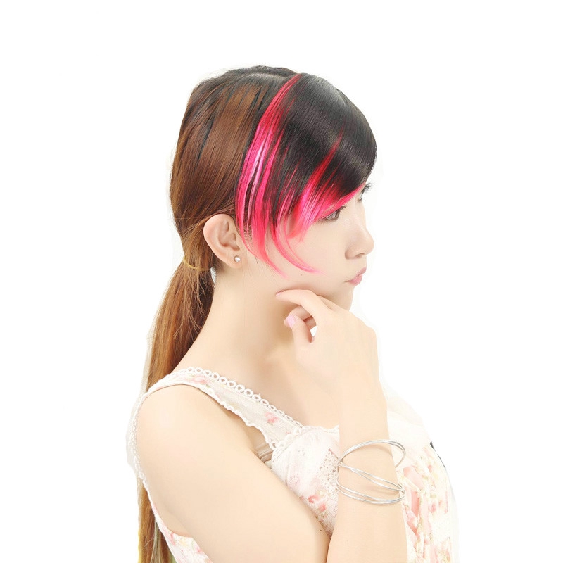 Synthetic Hair Fake Bangs Oblique Fringe Straight Hair Bang Clip