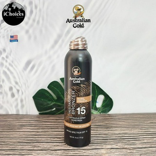 [Australian Gold] Instant Bronzer Continuous Spray Sunscreen SPF 15, 170 g สเปรย์กันแดด พร้อมบรอนเซอร์ ให้ความชุ่มชื้น