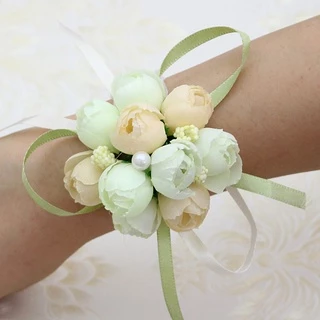 ข้อมือเพื่อนเจ้าสาว (จัดส่งภายใน3-4วัน) ริบบิ้นข้อมือดอกไม้
