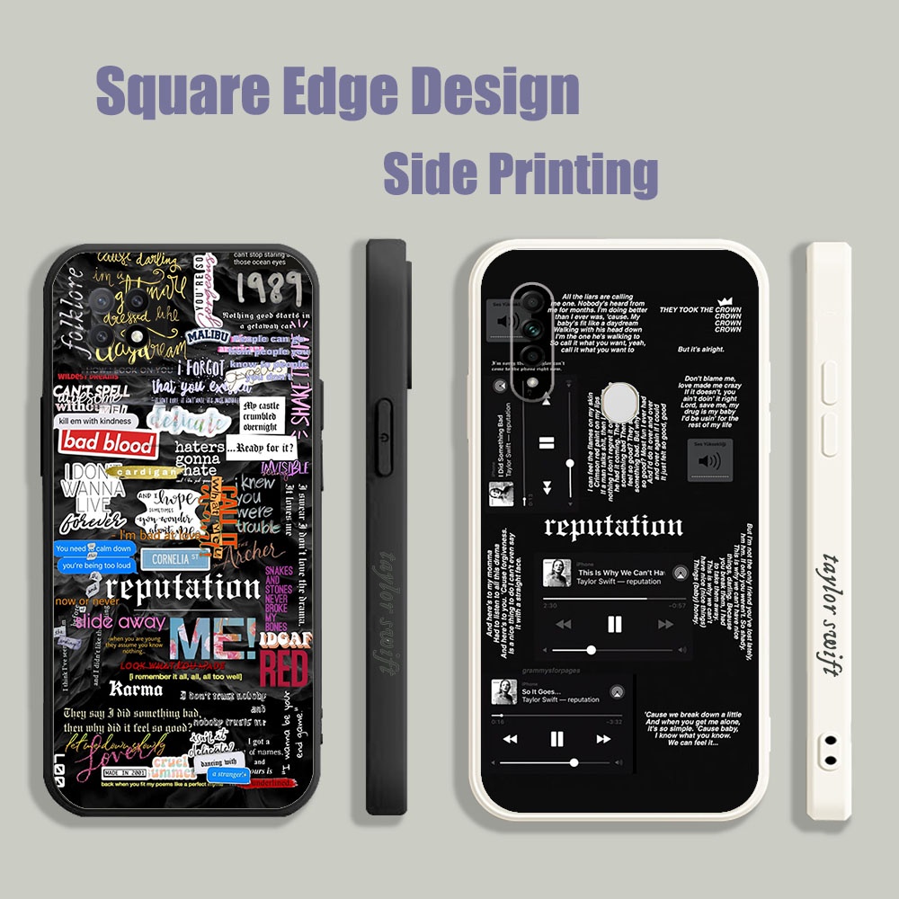 Taylor Swift เนื้อเพลง collage SXW11 สําหรับ OPPO A39 A57 Reno 5 A54 A54S A94 เคสโทรศัพท์ขอบสี่เหลี่
