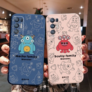 เคสโทรศัพท์มือถือ ขอบสี่เหลี่ยม ลายมอนสเตอร์ สําหรับ OPPO Reno6 Z 5G Reno 5 Pro 4 4G 3 Reno2 Z F Mini