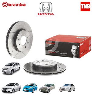 Brembo Max จานเบรคหน้า 1 คู่ Honda City Jazz GE 2008-2013 Civic Ek vtec / Civic ES / Freed จานแต่งเซาะร่อง