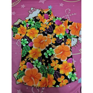 เสื้อลายดอก มือสอง​ไซต์​M สีแจ่มๆ