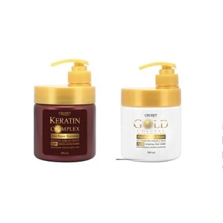 ทรีทเมนท์ บำรุงผม ครูเซ็ท 500 มล.หัวปั้ม (โกลด์/ เคราติน) #Cruset treatment